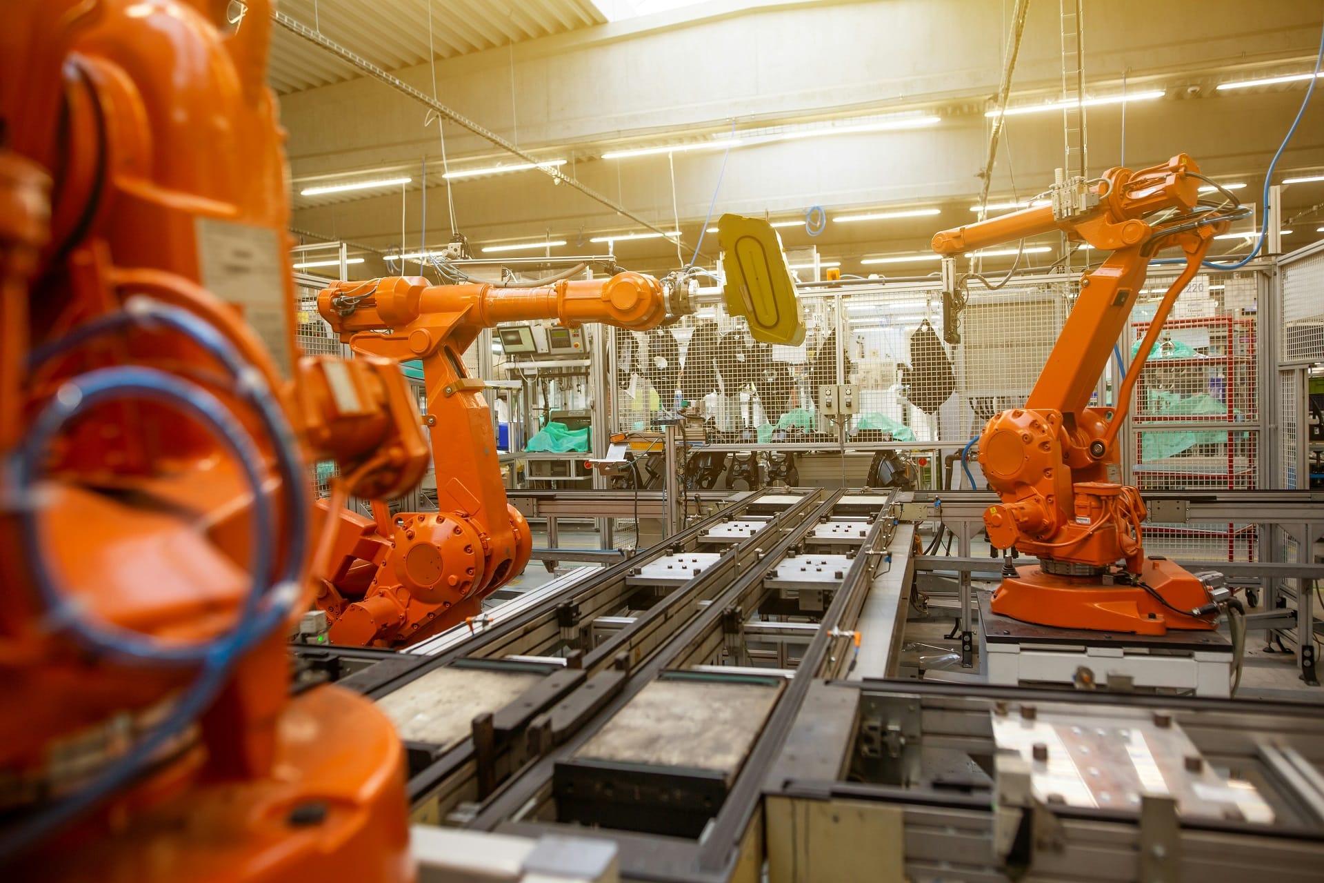 Automatisierte Roboterstraße in der Fertigung